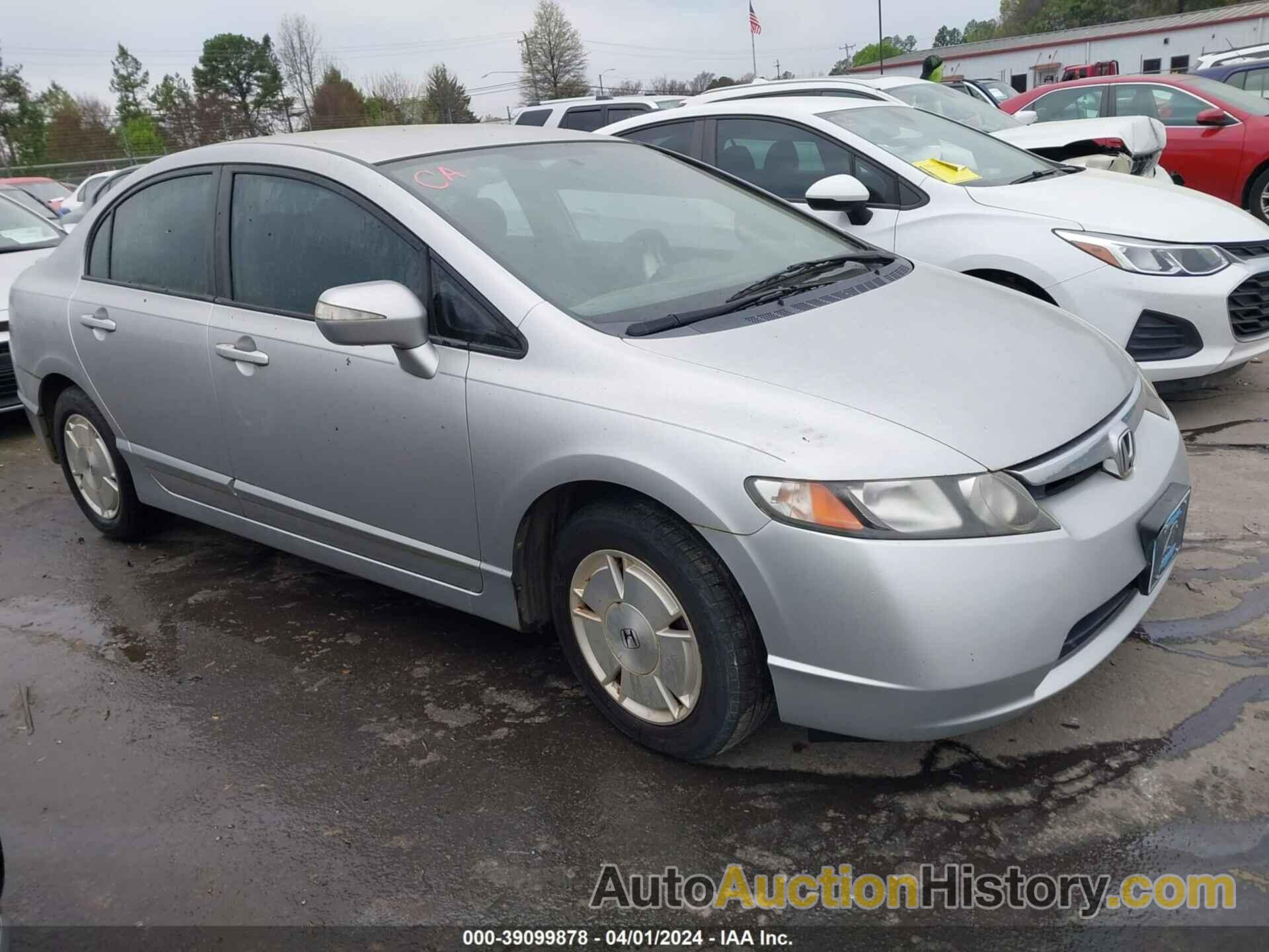 HONDA CIVIC HYBRID, JHMFA36278S012291