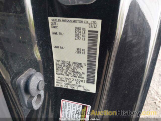 NISSAN ALTIMA 2.5 S, 1N4AL2EP6CC236285