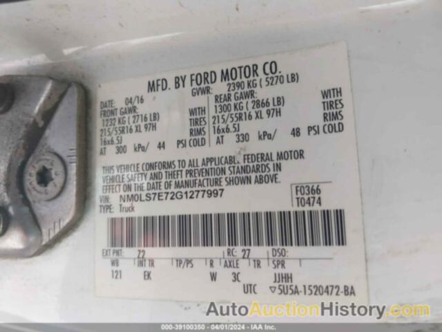 FORD TRANSIT CONNECT XL, NM0LS7E72G1277997