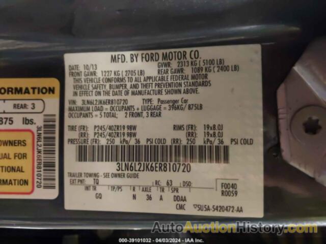 LINCOLN MKZ, 3LN6L2JK6ER810720