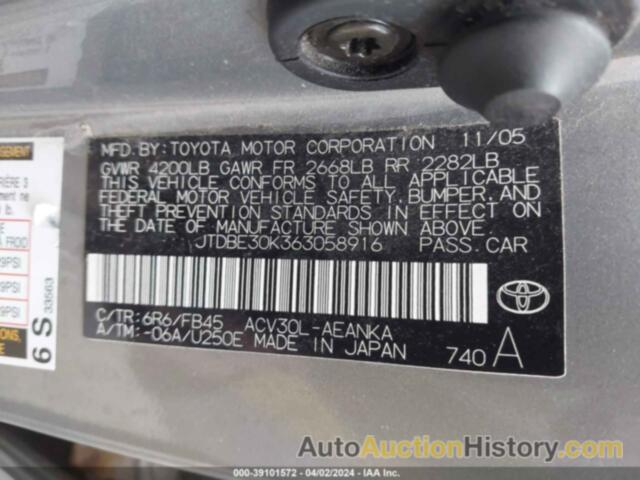 TOYOTA CAMRY LE, JTDBE30K363058916