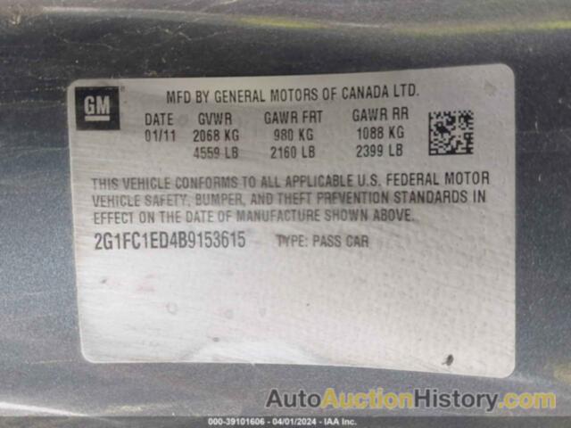 CHEVROLET CAMARO 2LT, 2G1FC1ED4B9153615