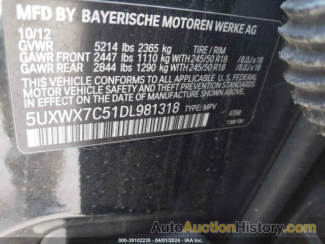BMW X3 XDRIVE35I, 5UXWX7C51DL981318