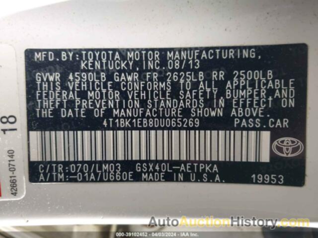 TOYOTA AVALON LIMITED, 4T1BK1EB8DU065269