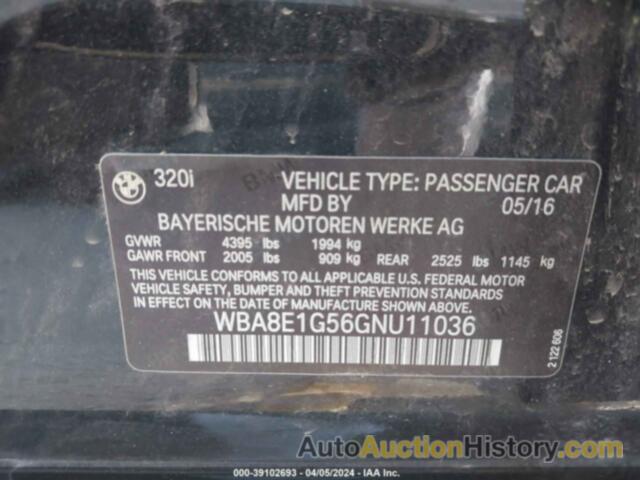 BMW 320I, WBA8E1G56GNU11036