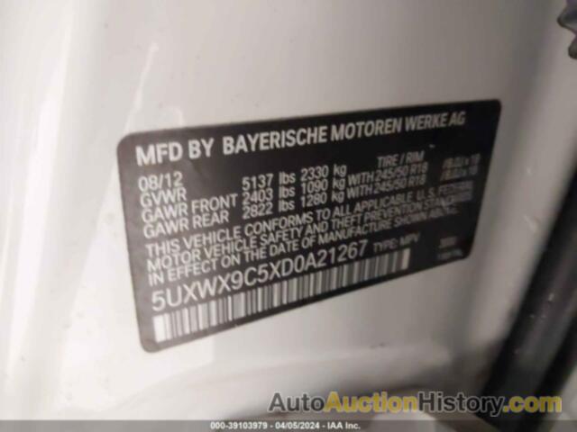 BMW X3 XDRIVE28I, 5UXWX9C5XD0A21267