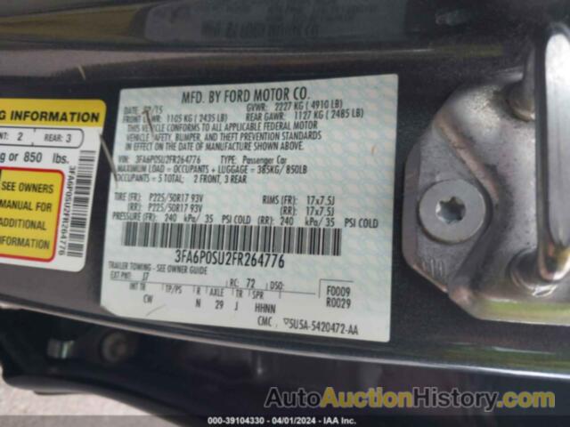 FORD FUSION ENERGI TITANIUM, 3FA6P0SU2FR264776