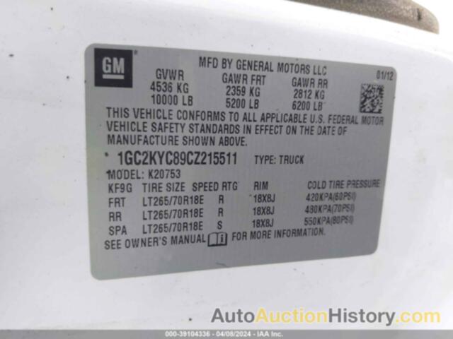 CHEVROLET SILVERADO K2500 HEAVY DUTY LTZ, 1GC2KYC89CZ215511