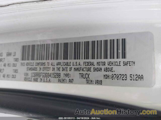 RAM 1500 ST, 1C6RR6FG3GS415288