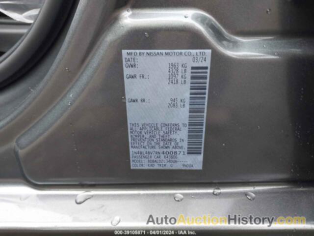 NISSAN ALTIMA S FWD, 1N4BL4BV7RN400871