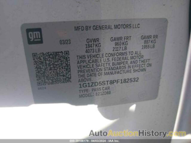 CHEVROLET MALIBU FWD 1LT, 1G1ZD5ST8PF182532