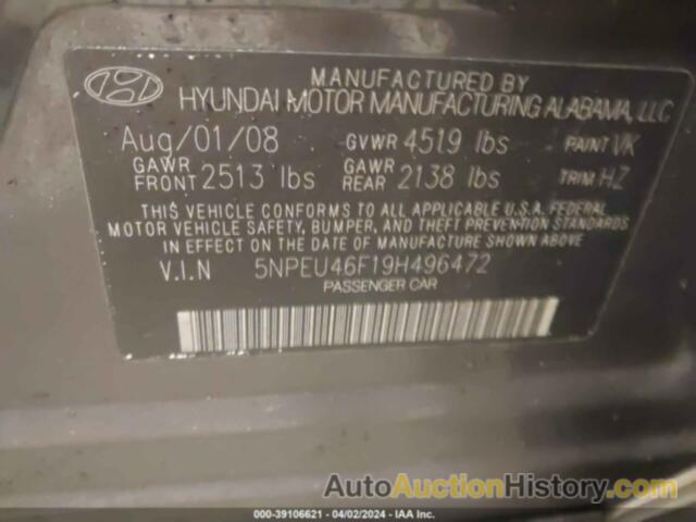 HYUNDAI SONATA LIMITED V6, 5NPEU46F19H496472