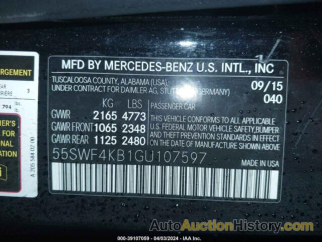 MERCEDES-BENZ C 300 4MATIC, 55SWF4KB1GU107597