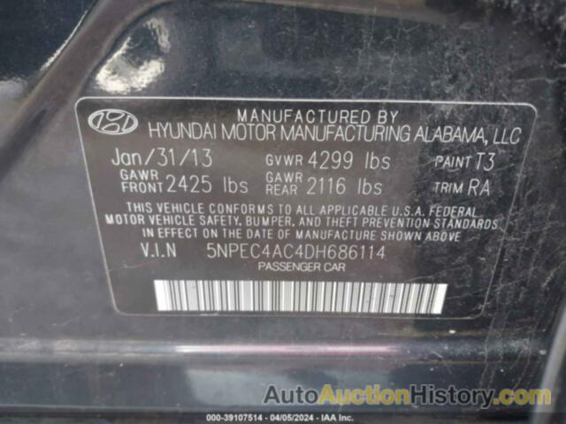 HYUNDAI SONATA LIMITED, 5NPEC4AC4DH686114