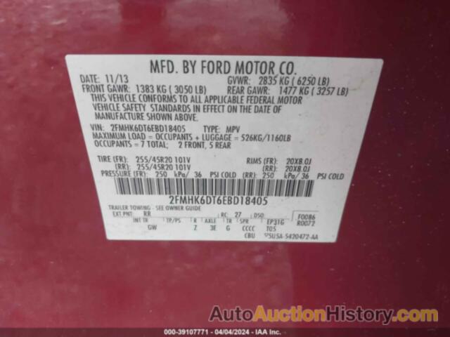 FORD FLEX LIMITED, 2FMHK6DT6EBD18405