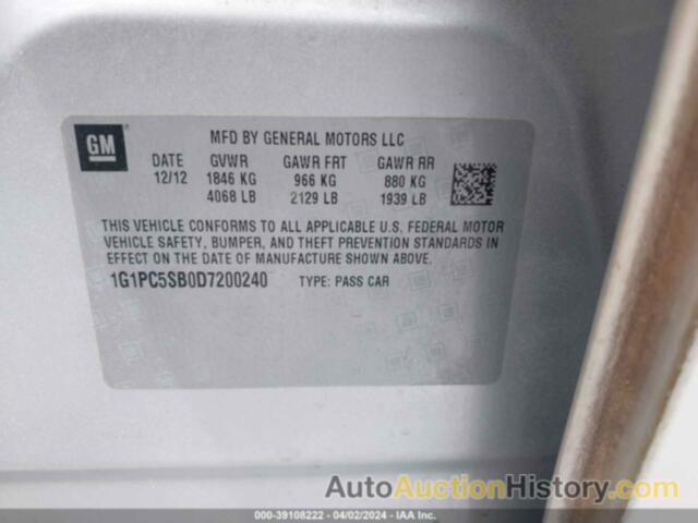 CHEVROLET CRUZE 1LT AUTO, 1G1PC5SB0D7200240