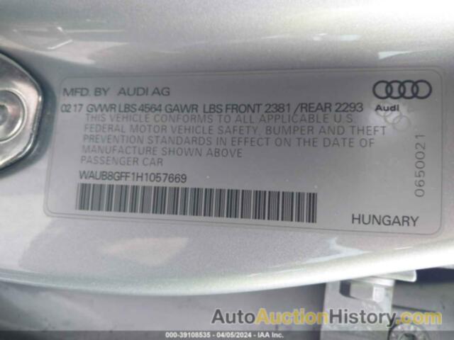 AUDI A3 2.0T PREMIUM, WAUB8GFF1H1057669