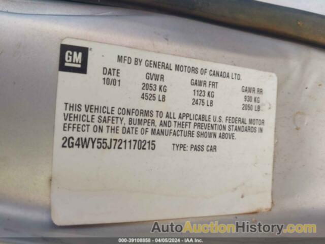 BUICK CENTURY LIMITED, 2G4WY55J721170215