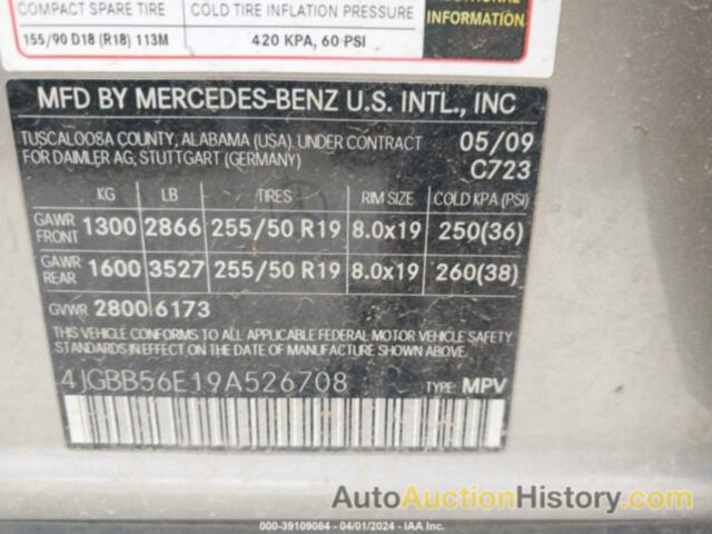 MERCEDES-BENZ ML 350, 4JGBB56E19A526708