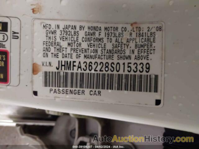 HONDA CIVIC HYBRID, JHMFA36228S015339