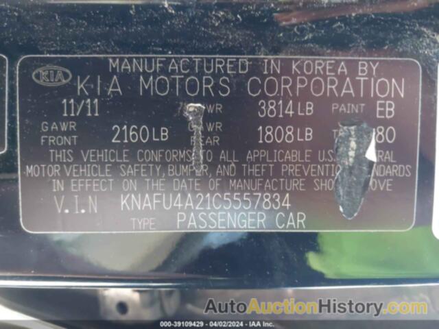 KIA FORTE EX, KNAFU4A21C5557834