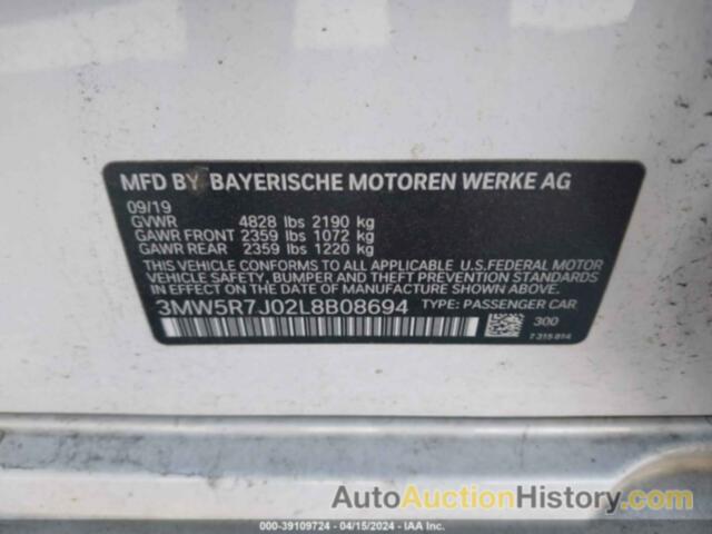 BMW 330I XDRIVE, 3MW5R7J02L8B08694