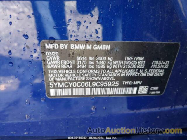 BMW X6 M COMPETITION, 5YMCY0C06L9C95925