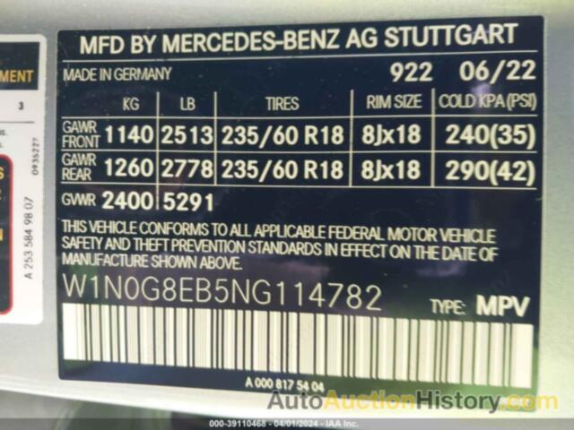 MERCEDES-BENZ GLC 300 4MATIC SUV, W1N0G8EB5NG114782