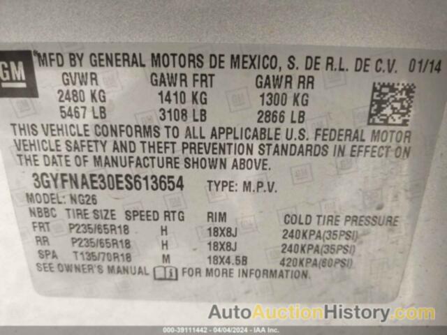 CADILLAC SRX STANDARD, 3GYFNAE30ES613654