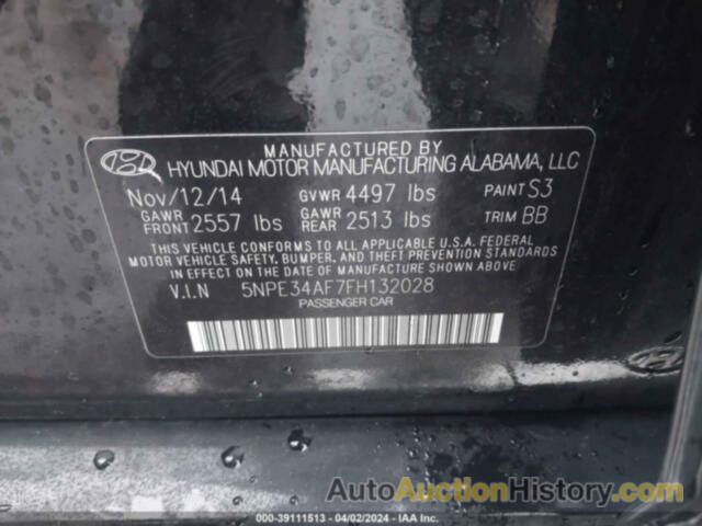 HYUNDAI SONATA SPORT, 5NPE34AF7FH132028