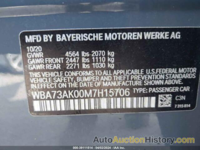 BMW 228I GRAN COUPE, WBA73AK00M7H15706