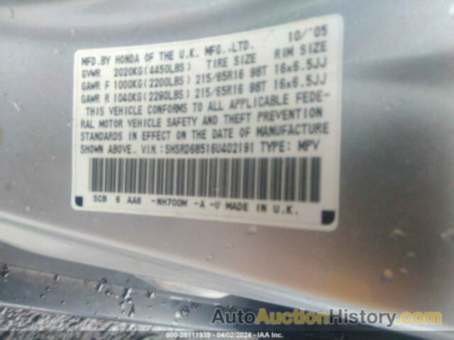 HONDA CR-V LX, SHSRD68516U402191