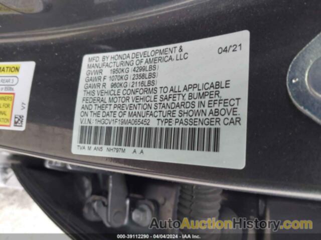 HONDA ACCORD LX, 1HGCV1F19MA065452