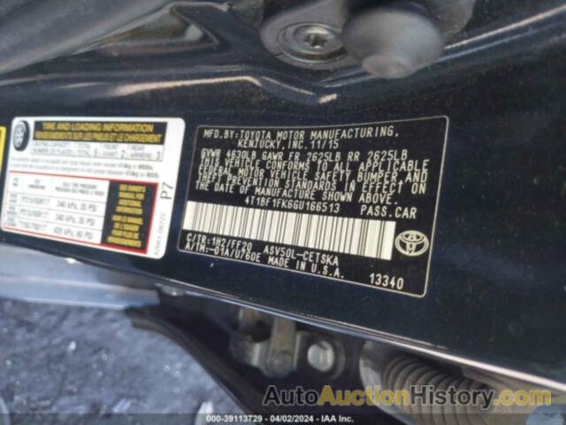 TOYOTA CAMRY SE, 4T1BF1FK6GU166513