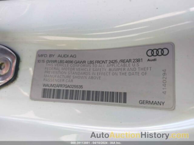 AUDI A5 2.0T PREMIUM, WAUM2AFR7GA025535