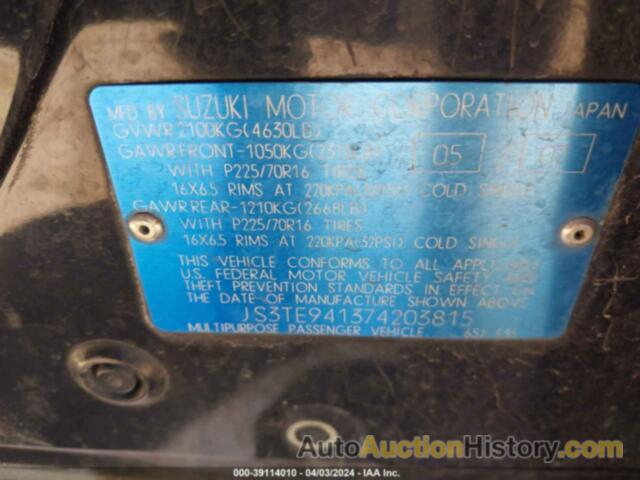 SUZUKI GRAND VITARA, JS3TE941374203815