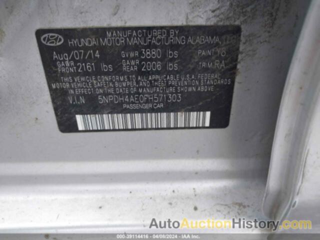 HYUNDAI ELANTRA SE, 5NPDH4AE0FH571303