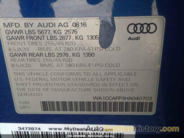 AUDI SQ5 3.0T PREMIUM PLUS, WA1CCAFP3HA040703