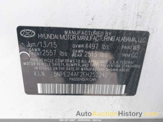 HYUNDAI SONATA SE, 5NPE24AF2FH252242