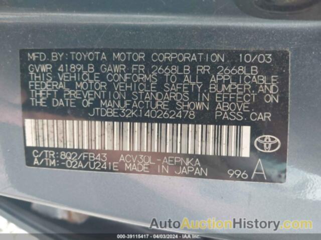 TOYOTA CAMRY LE, JTDBE32K140262478