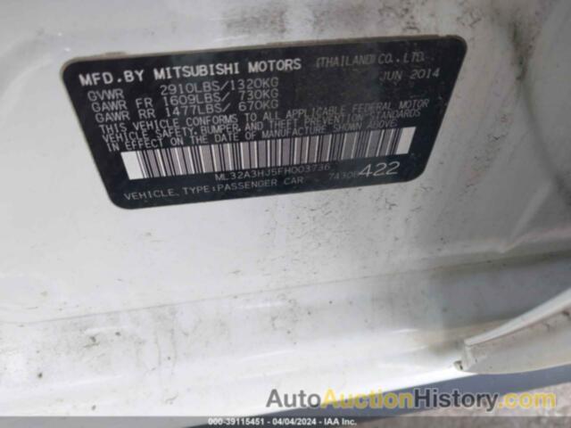 MITSUBISHI MIRAGE DE/RF, ML32A3HJ5FH003736