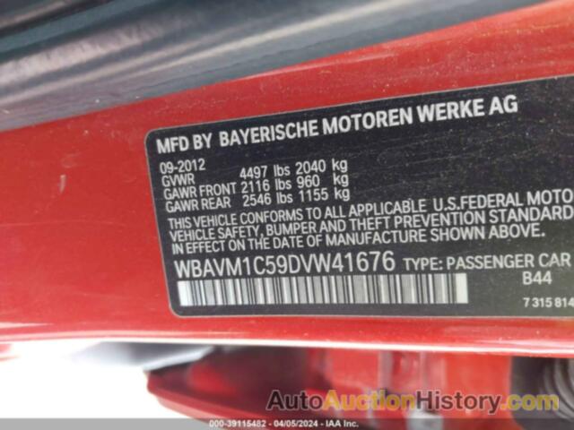 BMW X1 SDRIVE28I, WBAVM1C59DVW41676