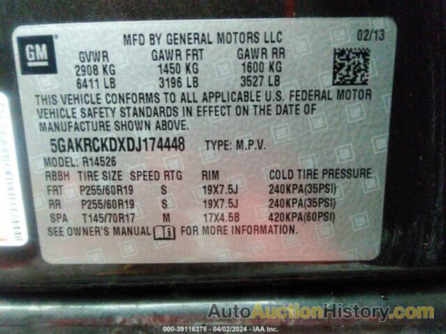 BUICK ENCLAVE LEATHER, 5GAKRCKDXDJ174448