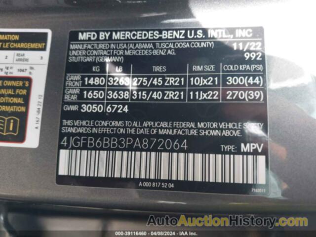 MERCEDES-BENZ AMG GLE 53 4MATIC, 4JGFB6BB3PA872064