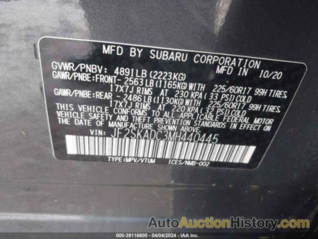 SUBARU FORESTER, JF2SKADC3MH440445