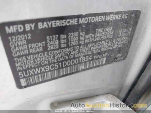 BMW X3 XDRIVE28I, 5UXWX9C51D0D01854