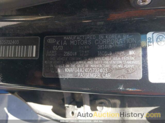 KIA FORTE EX, KNAFU4A24D5732403