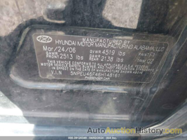 HYUNDAI SONATA GLS V6/LX V6, 5NPEU46F46H148161