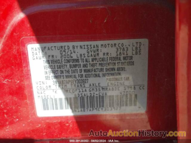 NISSAN SENTRA SV, 3N1AB7AP9EY303927