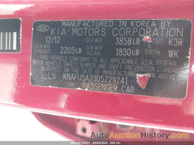 KIA FORTE EX, KNAFU5A23D5729241